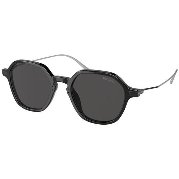 Prada Black Geometric Sunglasses PR11YS 1AB5S0 Dark Grey Lens Square Frame - Picture 2 of 7